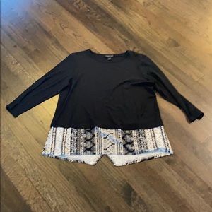 J. Jill Wearever Black and White Top Small Petite